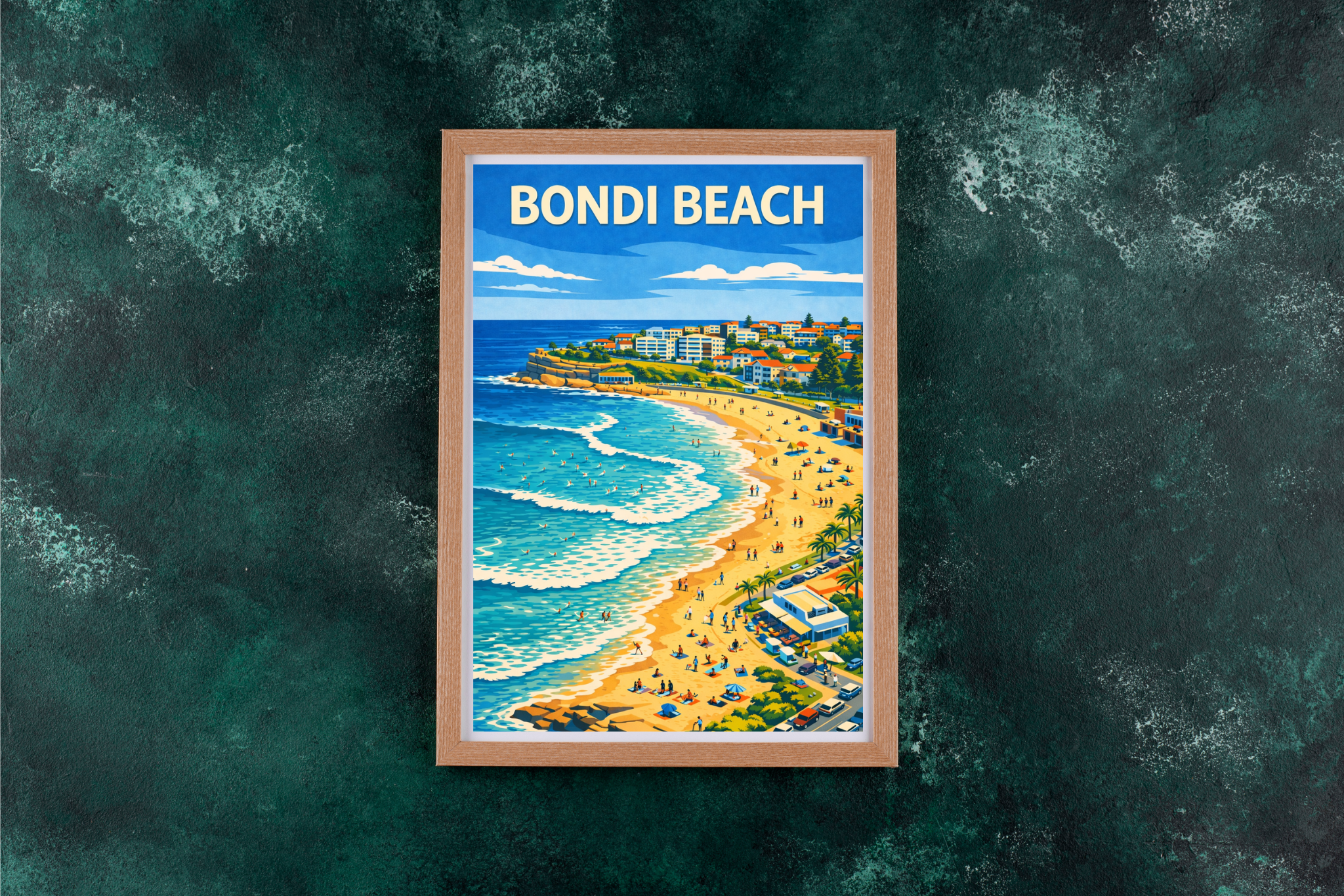 Bondi Beach, NSW. Vintage wall art.