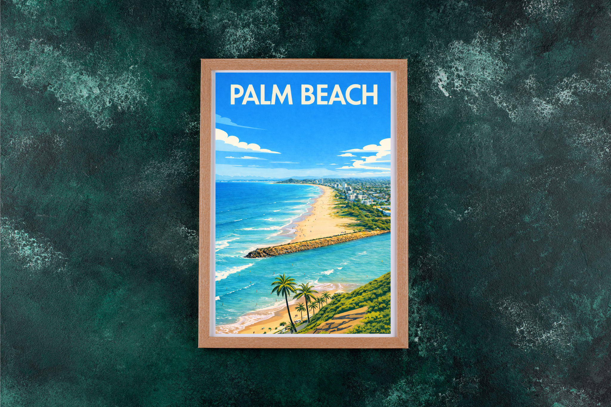 Palm Beach, Gold Coast. Vintage wall art.